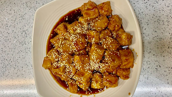 Orange sesame bean curd