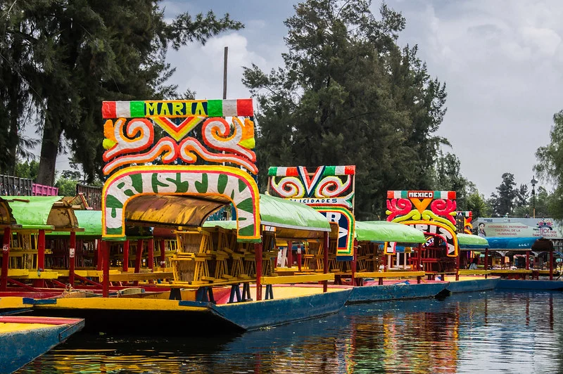 Trajineras in Xochimilco