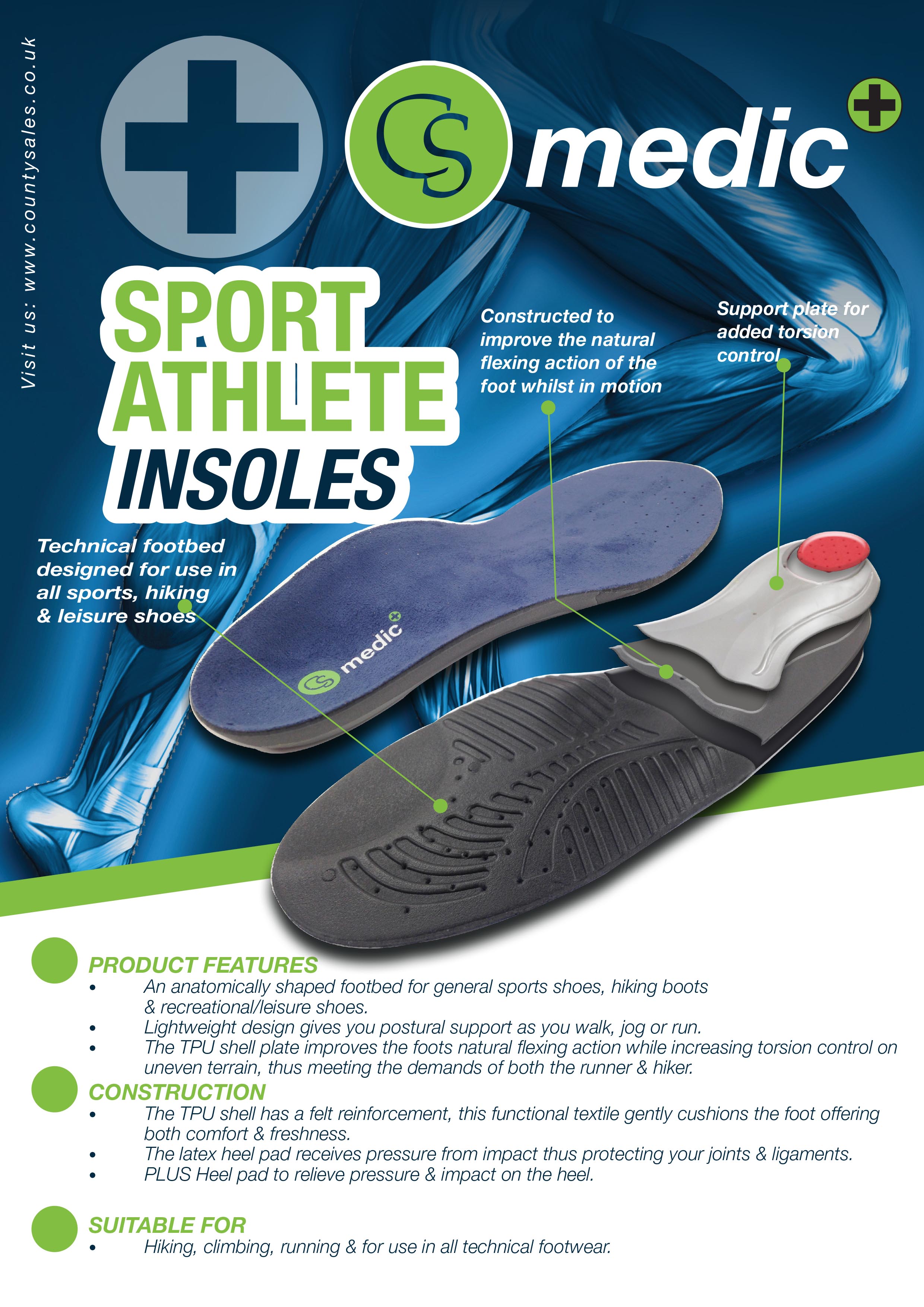 CS MEDIC SPORT ATHLETE INSOLES