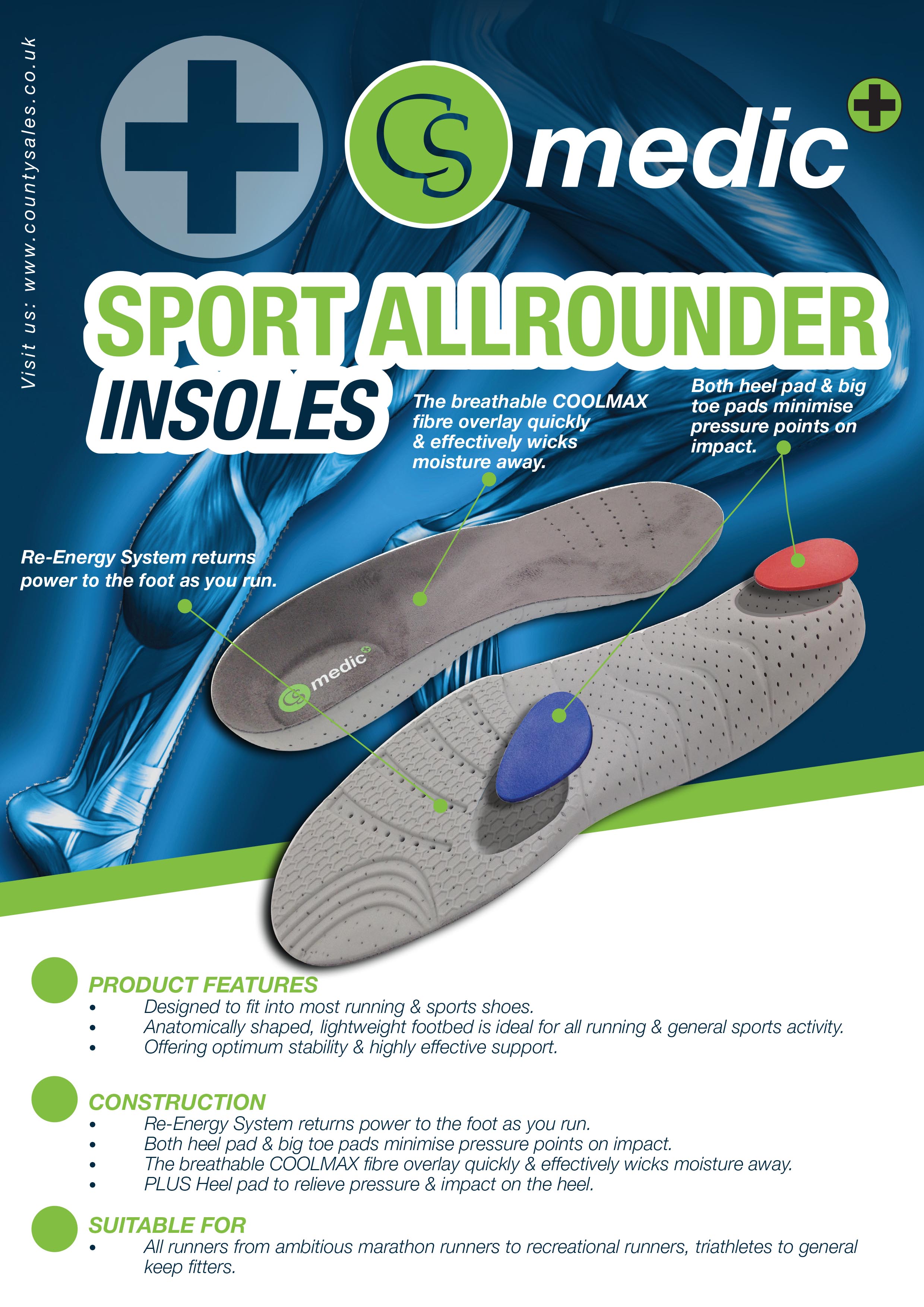 CS MEDIC SPORTS ALLROUNDER INSOLES
