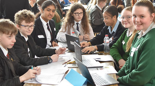 Students taking part in the Women in Tech NI Promotional Challenge Day