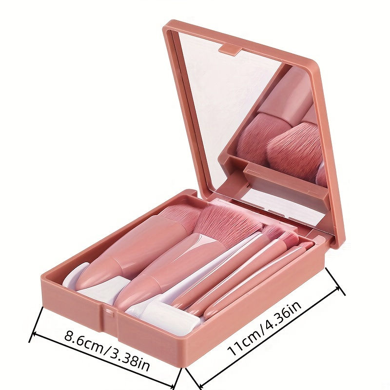 Thumbnail: 5-Piece Travel Makeup Brush Set with Mirror