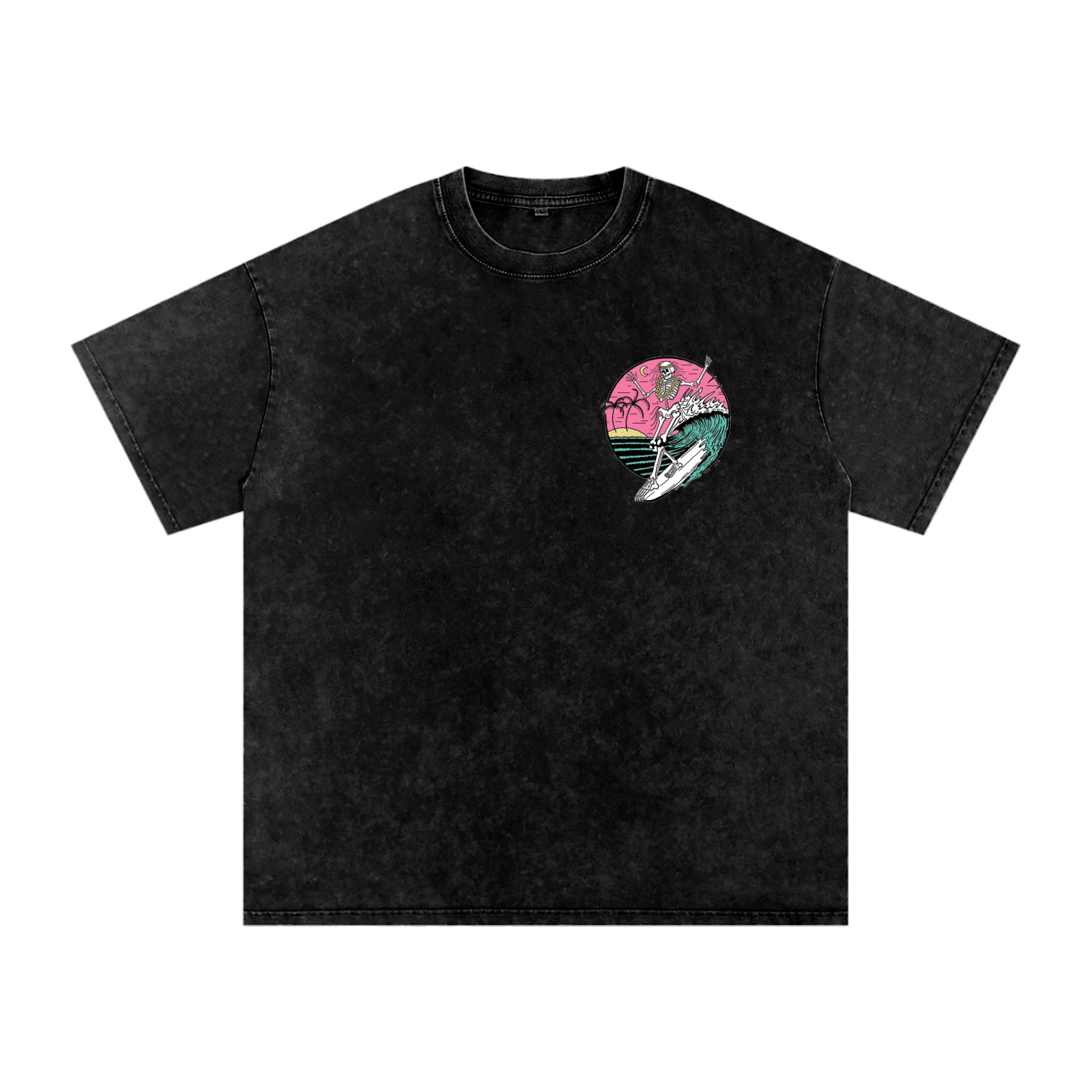 Skelly Surfer-Acid Wash Oversize T-Shirt