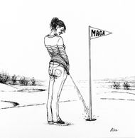 cartoon, cartoons, spotprent, illustratie, pentekening, tekening, beeldverhaal, beeldcolumn, media, nieuwsmedia, onlinemedia, krant, kranten, cartoonist, cartooniste, cartoonisten, cartoonist biedt zich aan ,illustration, pendrawing, drawing, transgenders, transgender, lhbtq+, rainbowcommunity, trump, two genders, male female, USA, man vrouw,