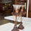 Thumbnail: TABLE TOP BRONZE TORCH HURRICANE LAMP WITH GLASS GLOBE