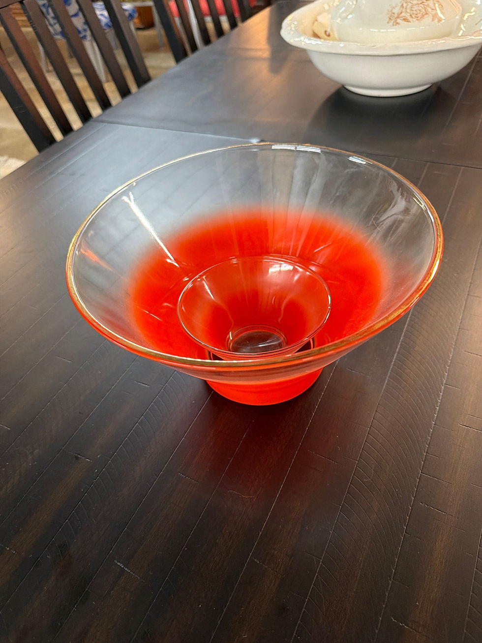 Thumbnail: BLENDO ORANGE FROSTED  HIP AND DIP BOWLS CIRCA 1950s VIRGINIA GLASS CO