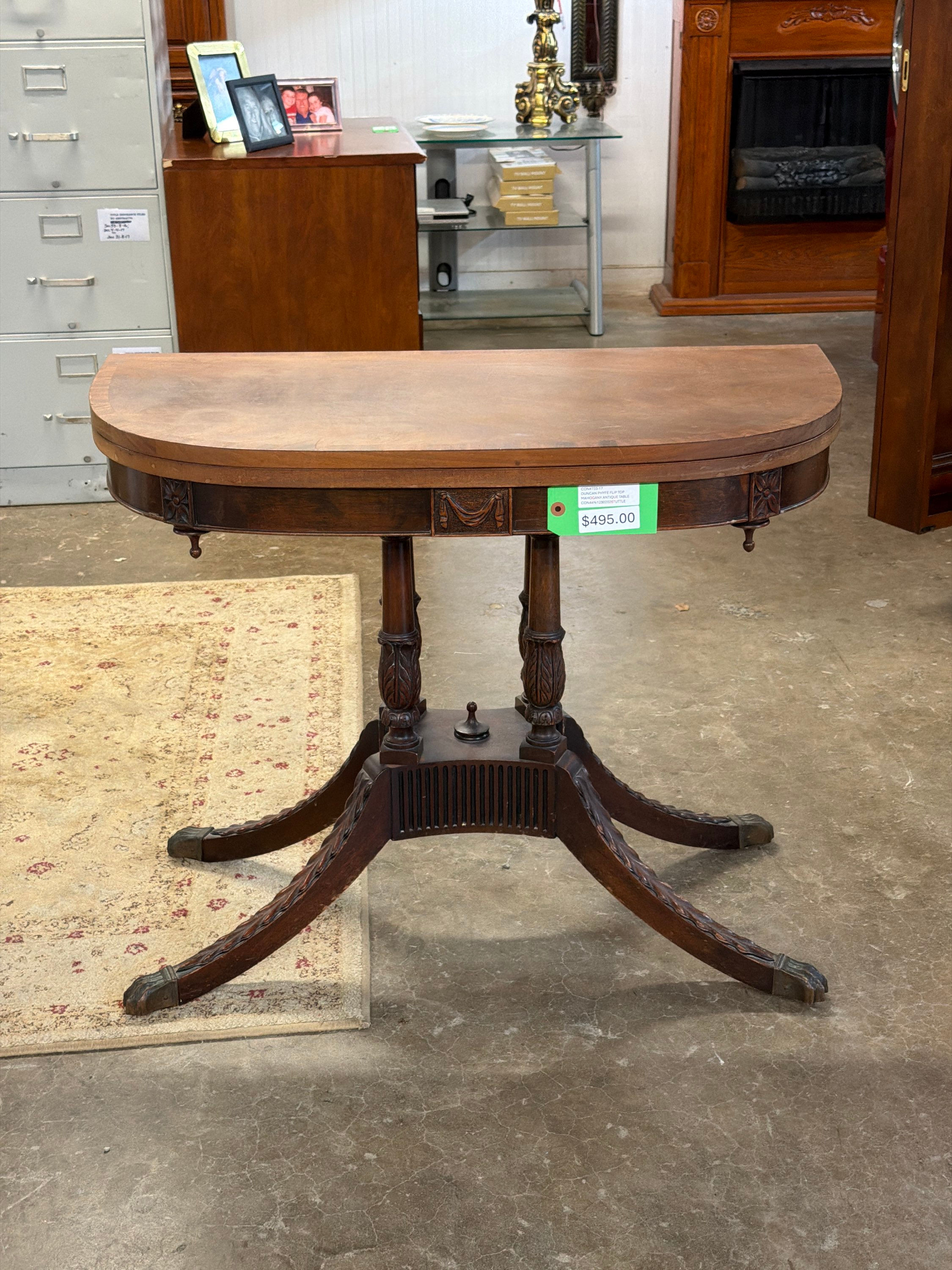 DUNCAN PHYFE MAHOGANY ANTIQUE TABLE
