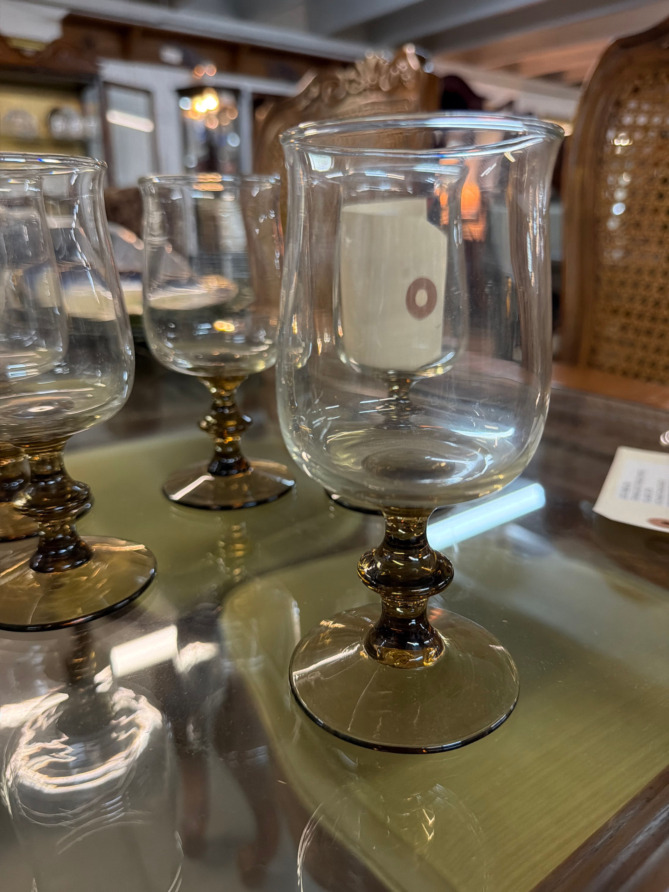 SET OF (8) TINTED GOBLETS