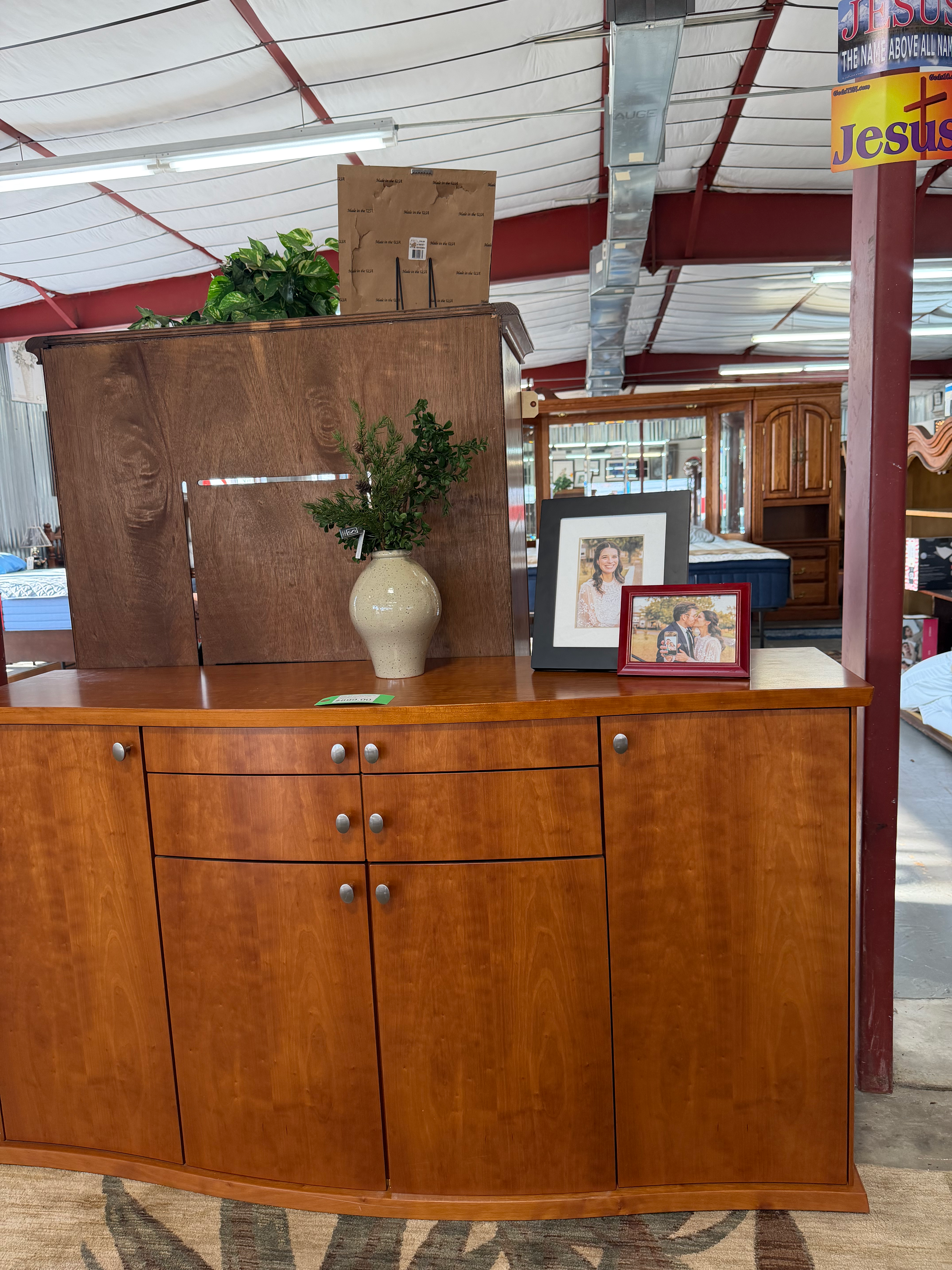 DANISH TEAK WOOD BOW FRONT SIDEBOARD BY SKOVBY MFG