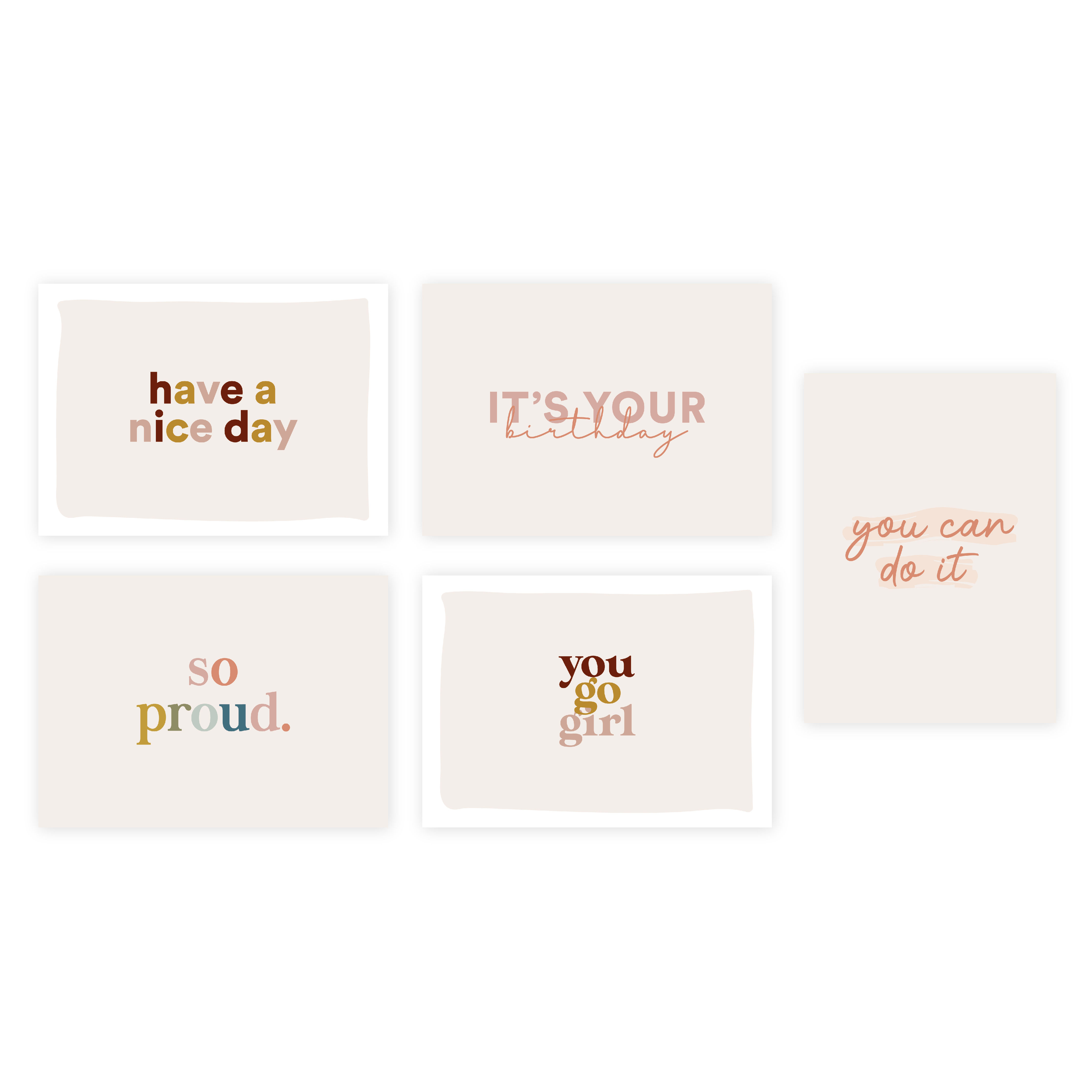 Set van 10 ansichtkaarten beige | set 1