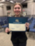 Leah Graziano and her certificate
