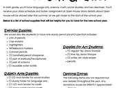 6th & 7th Grade School Supply Lists
