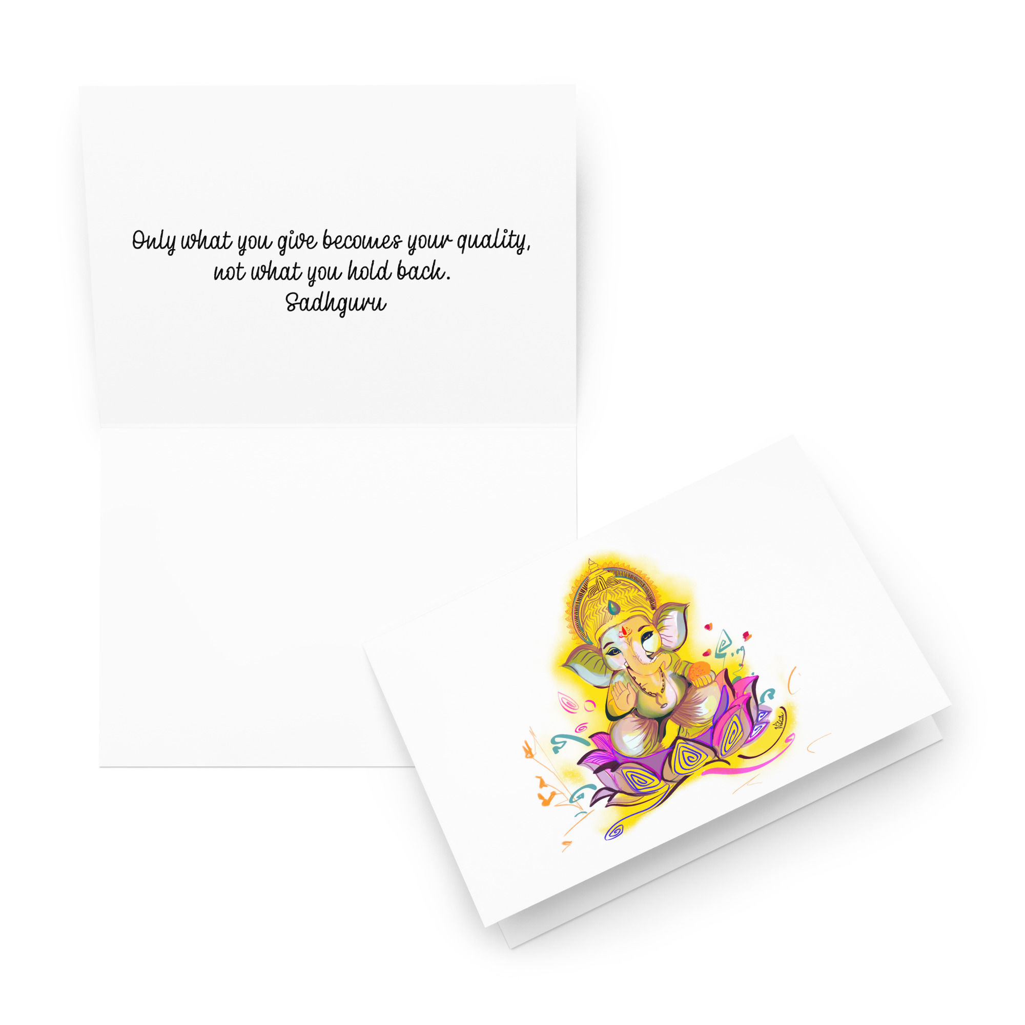 Ganesha & Sadhguru wisdom Greeting card