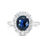 Thumbnail: 1.68CT OVAL NO HEAT BLUE SAPPHIRE & DIAMOND HALO RING IN 18K WHITE GOLD