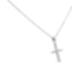 Side View of 7-Diamond and White Gold Pendant on Delicate Chain