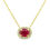Thumbnail: 1.11CT RUBY & DIAMOND HALO PENDANT 18K YELLOW GOLD