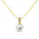 Thumbnail: 7MM PEARL PENDANT WITH DIAMONDS 14K YELLOW GOLD