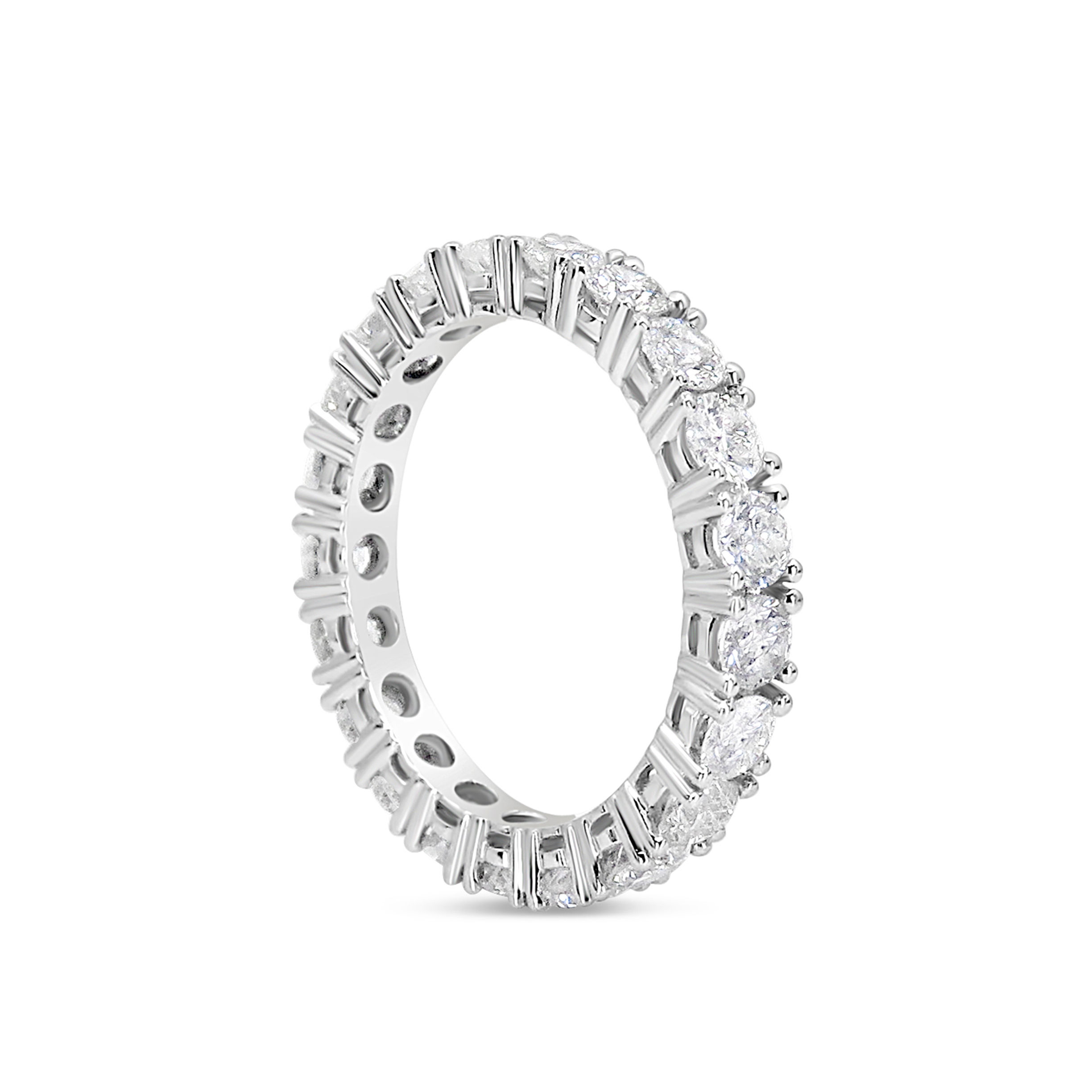 2.17CT. CLASSIC ROUND DIAMOND ETERNITY BAND 18KTWG SIZE 6.5