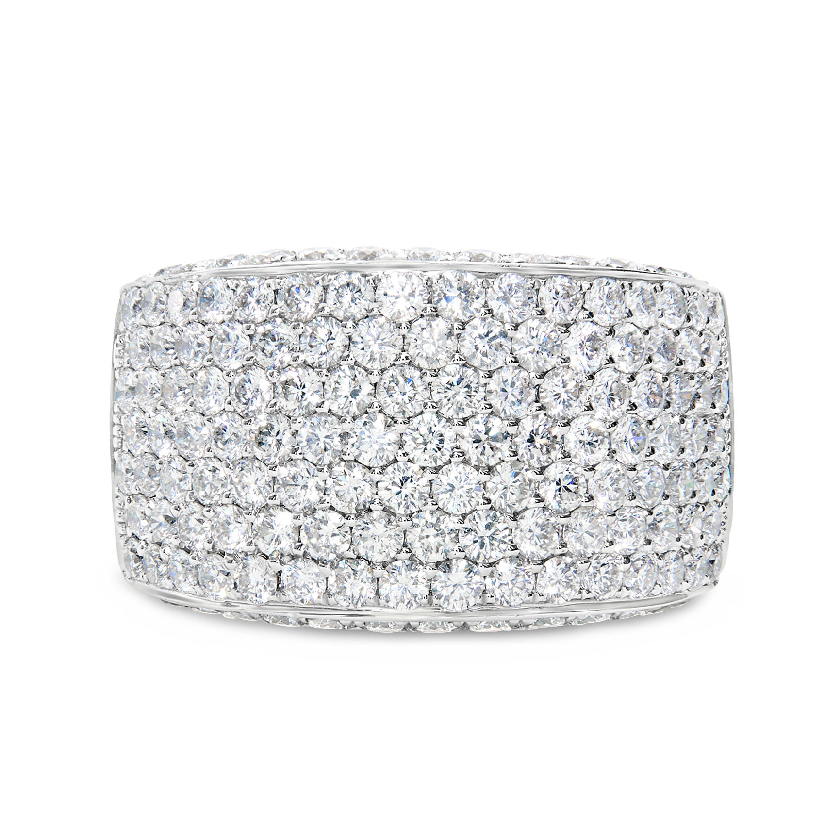 PAVÉ ROUND BRILLIANT CUT DIAMOND RING IN 18KTWG 2.56CTTW