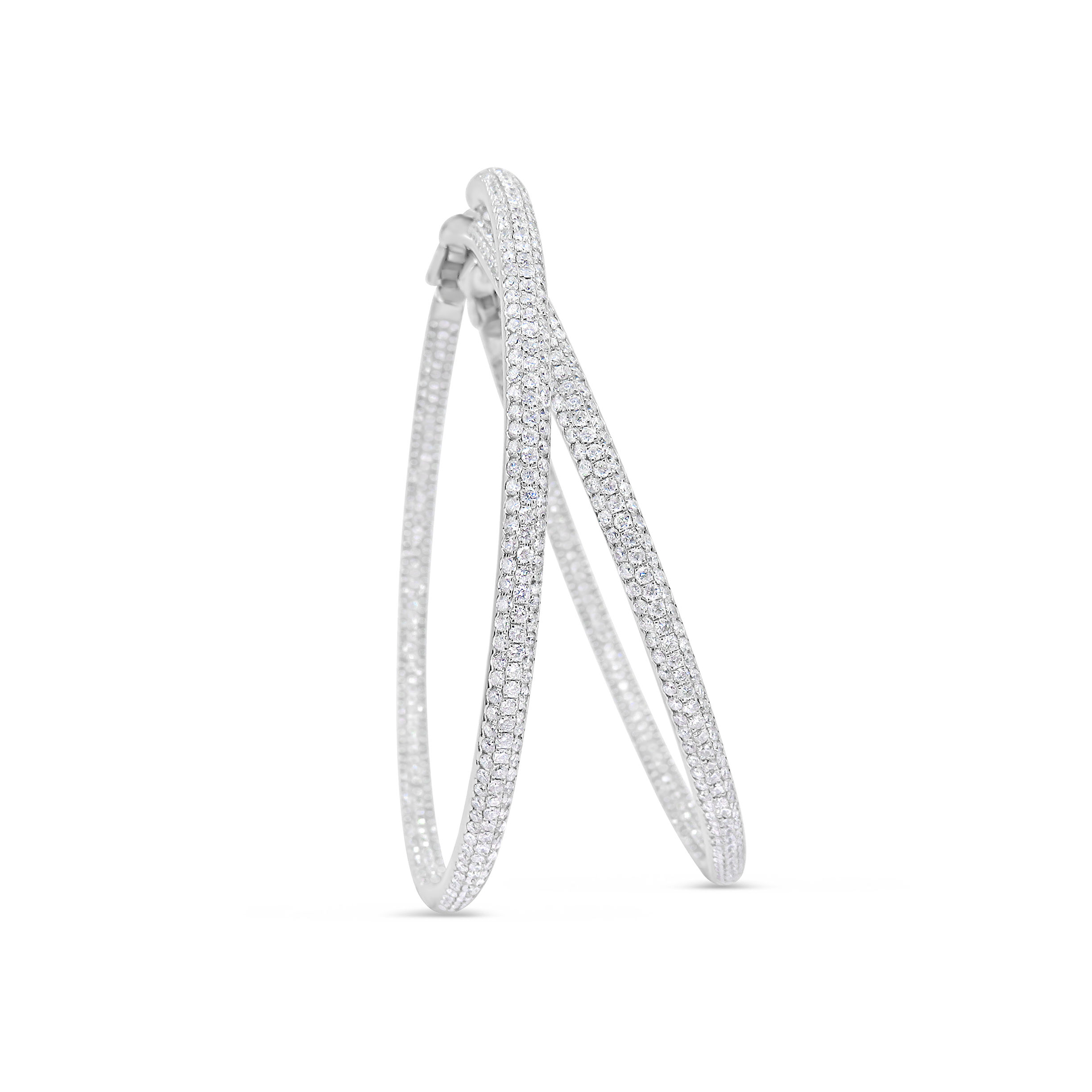 PAVÉ DIAMOND OVERSIZED INSIDE-OUT HOOP EARRINGS 3.95CT.