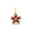 Thumbnail: RUBY & DIAMOND PETITE FLOWER MOTIF PENDANT 18K YELLOW GOLD