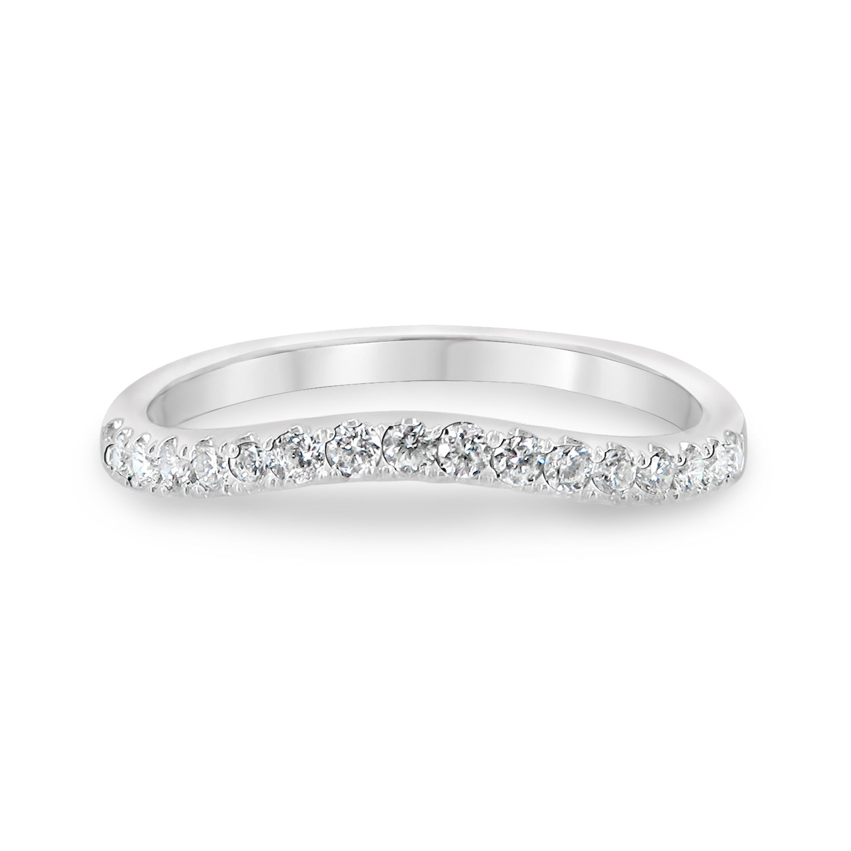 0.19CT CURVED DIAMOND ANNIVERSARY BAND 18K YELLOW GOLD