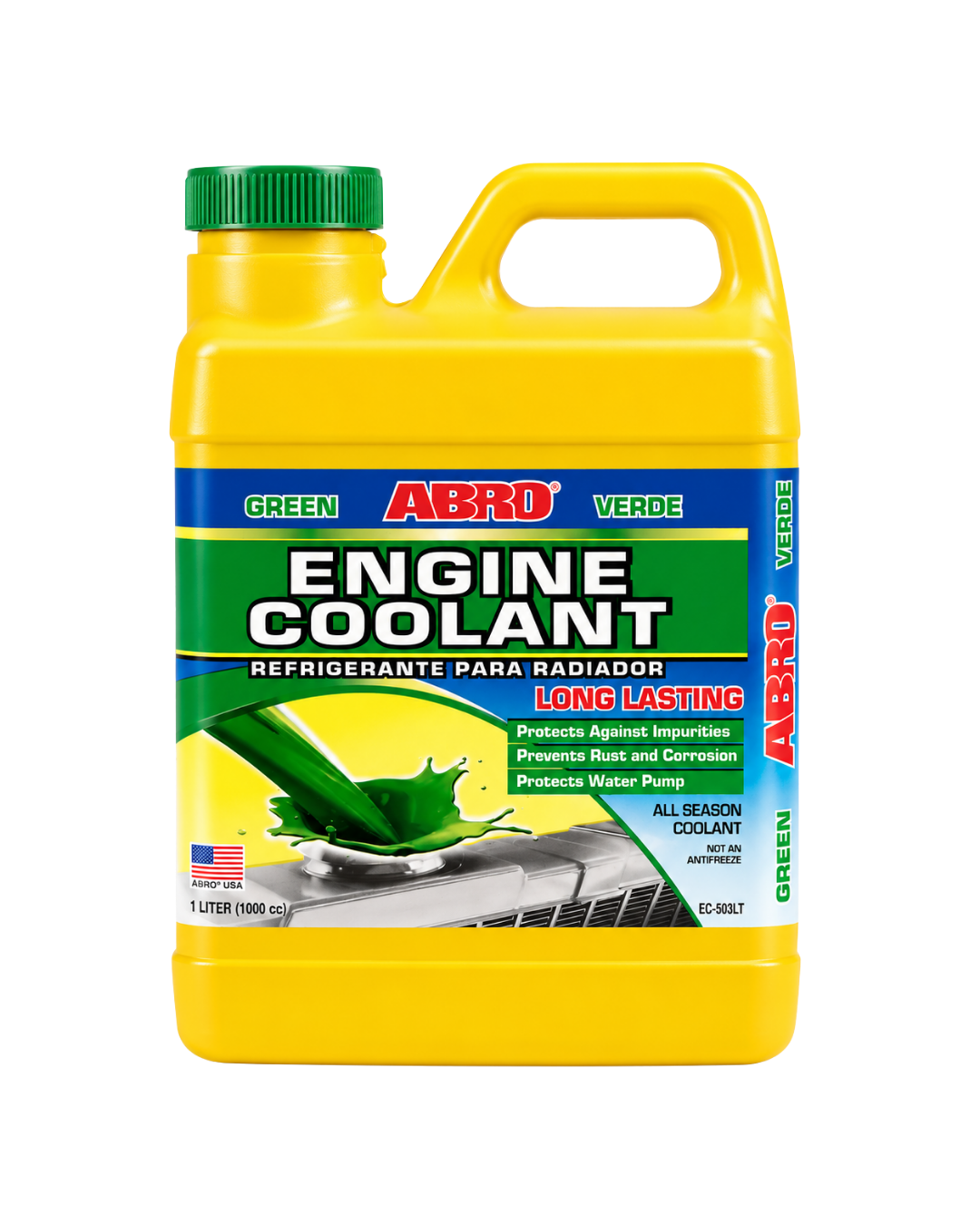 Refrigerante para radiador verde ABRO 1 LITRO