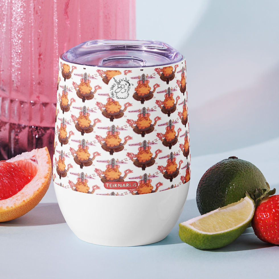 „Víkingur í hugleiðslu“ glas með loki