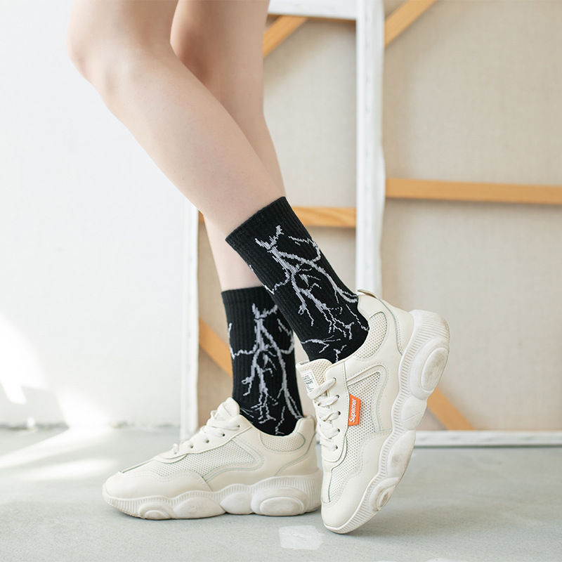Thumbnail: Korean Harajuku Hip-Hop Style Lightning Skateboard Socks
