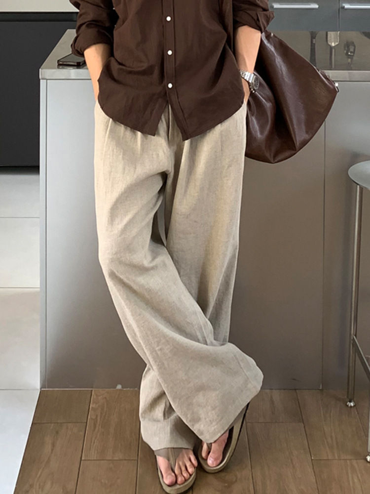 Thumbnail: Mens Linen Casual Wide Leg Pants