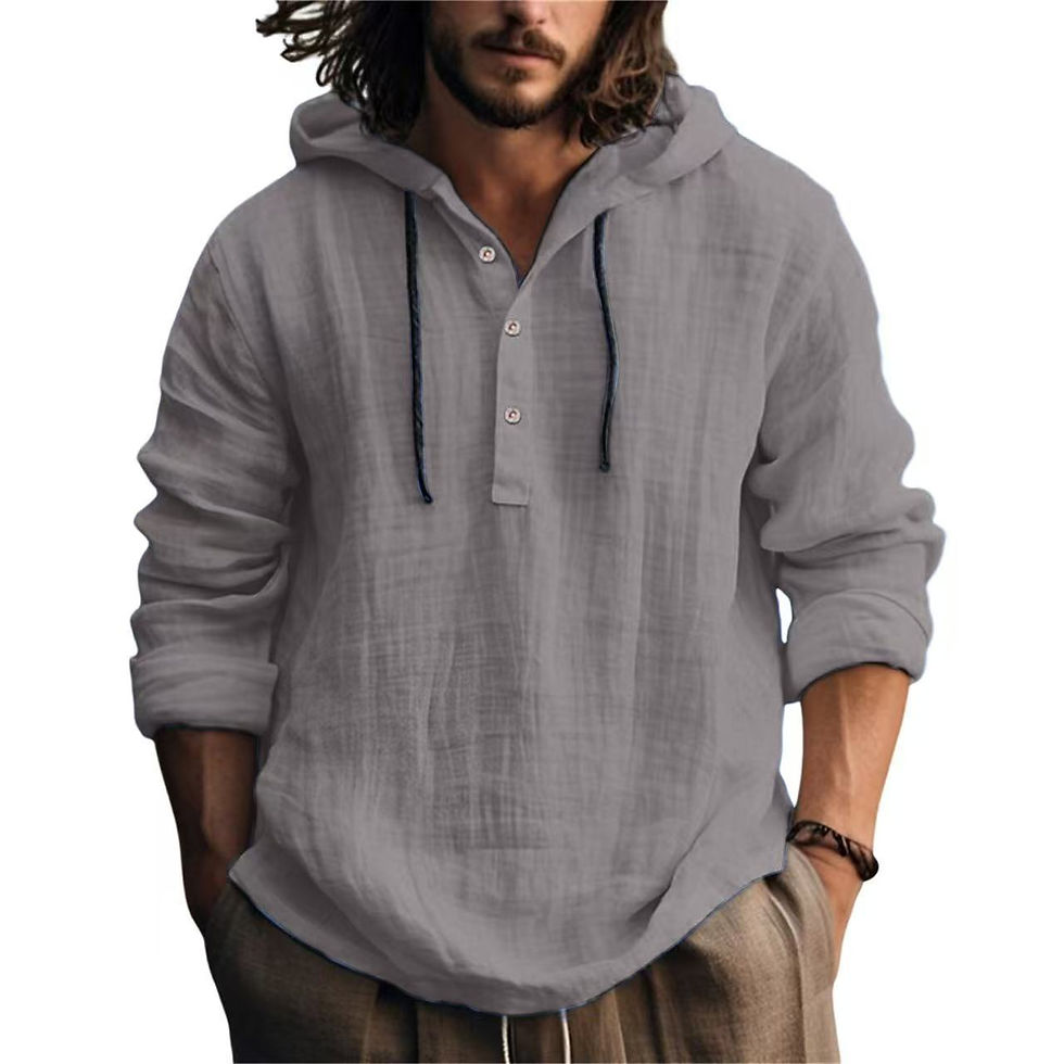Thumbnail: Lightweight Breathable Hooded Long-Sleeve Shirt for Men