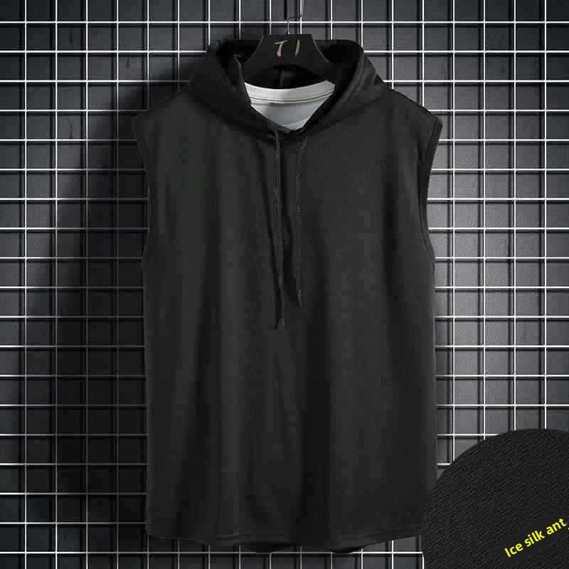 Thumbnail: Mens Sleeveless Hooded Sweatshirt