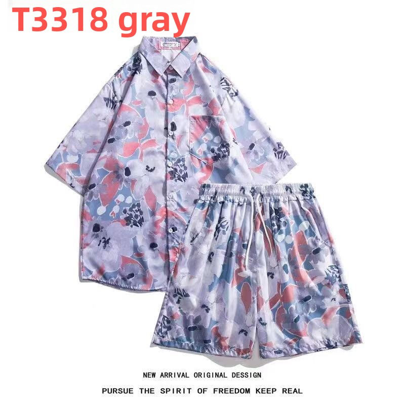 Thumbnail: Hawaiian Flower Shirt and Shorts Set