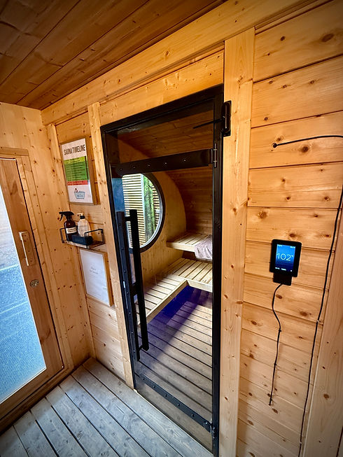 door leading into a sauna