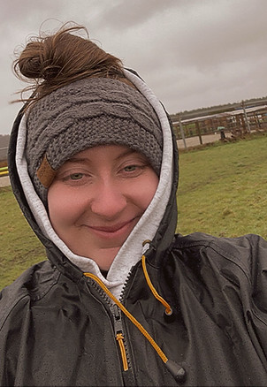 Lucy, the owner of The Zippy Zoomers in waterproofs