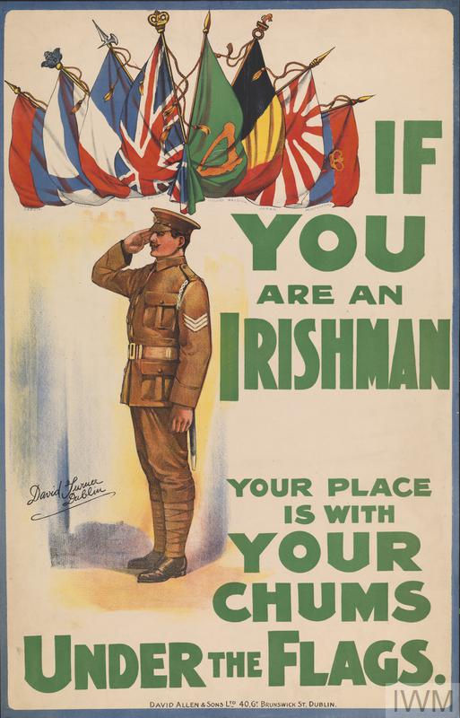 Picture of an Irish recruiting poster WW1. Courtesy of the Imperial War Museum