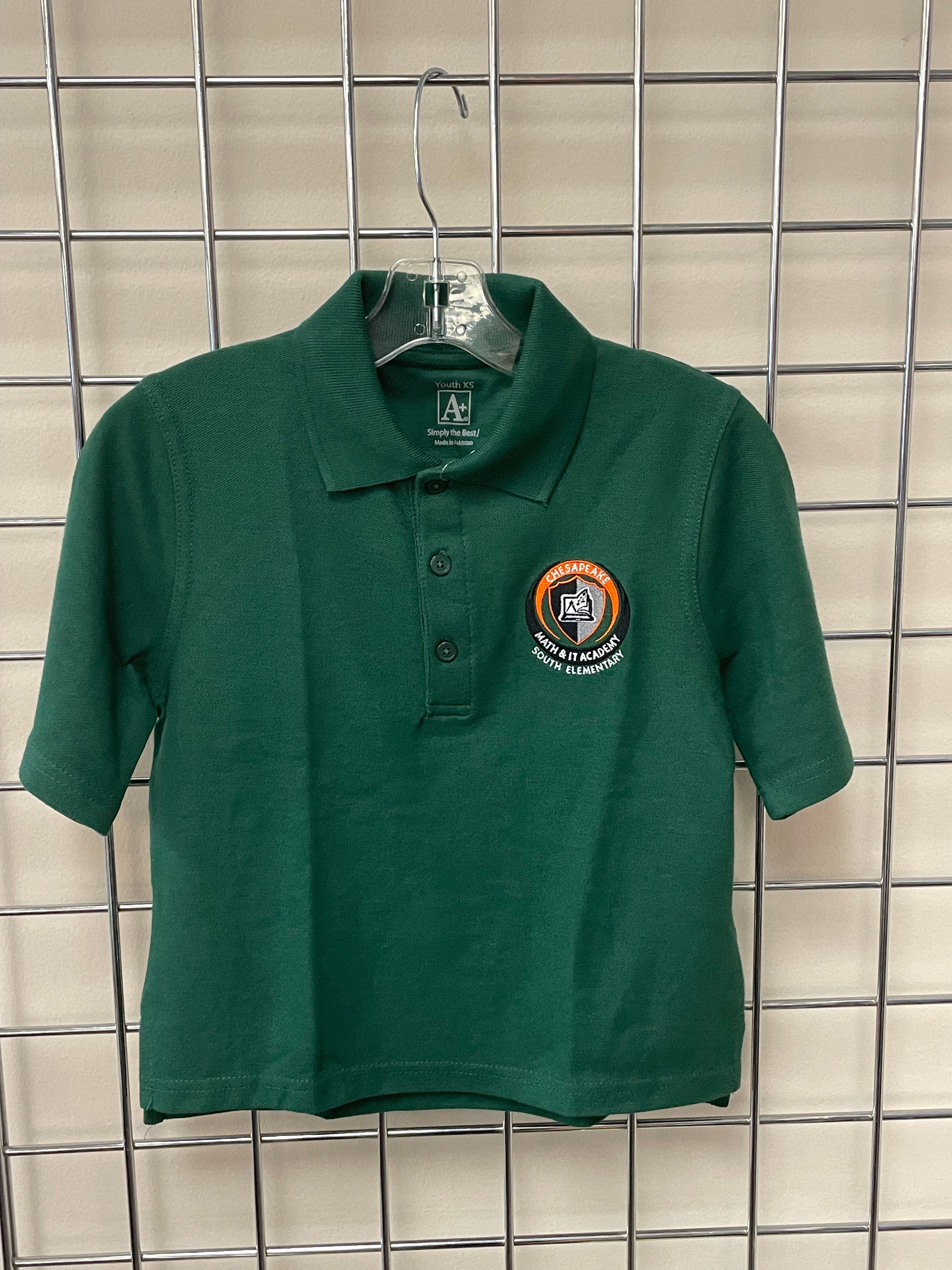 CMITS Elementary SAI Style Youth Short Sleeve Polo Shirt Dk Green