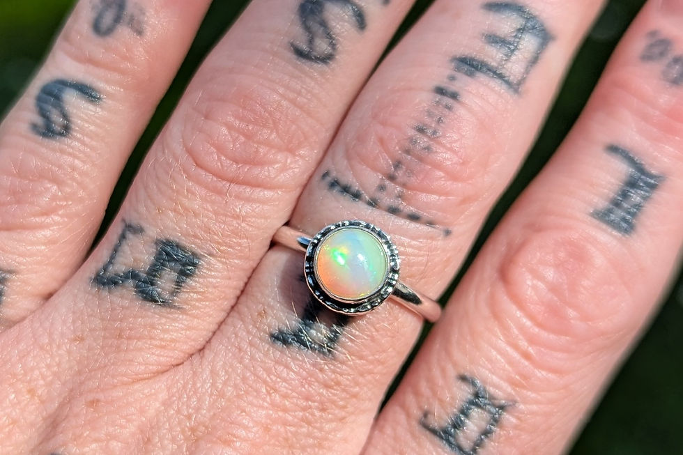 Thumbnail: Ethiopian opal in sterling silver size p