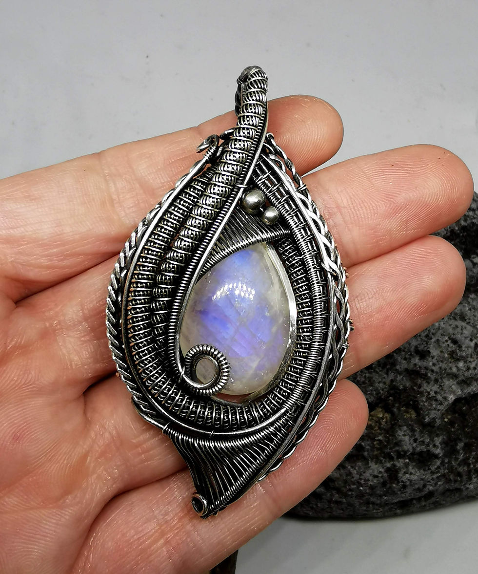 Thumbnail: Beautiful Moonstone in Silver filled wire.