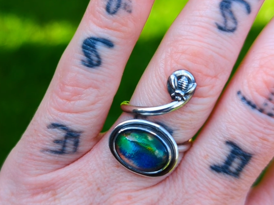 Thumbnail: Aurora opal in sterling silver 