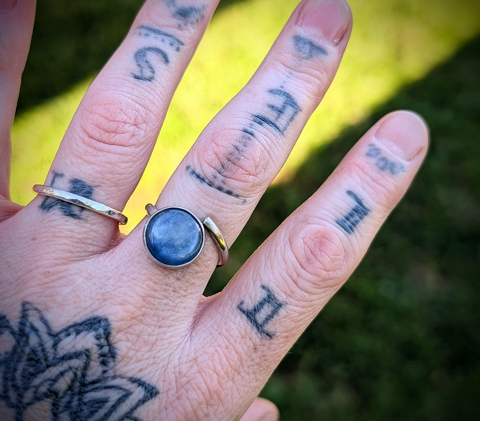 Thumbnail: Kyanite and sterling silver adjustable ring
