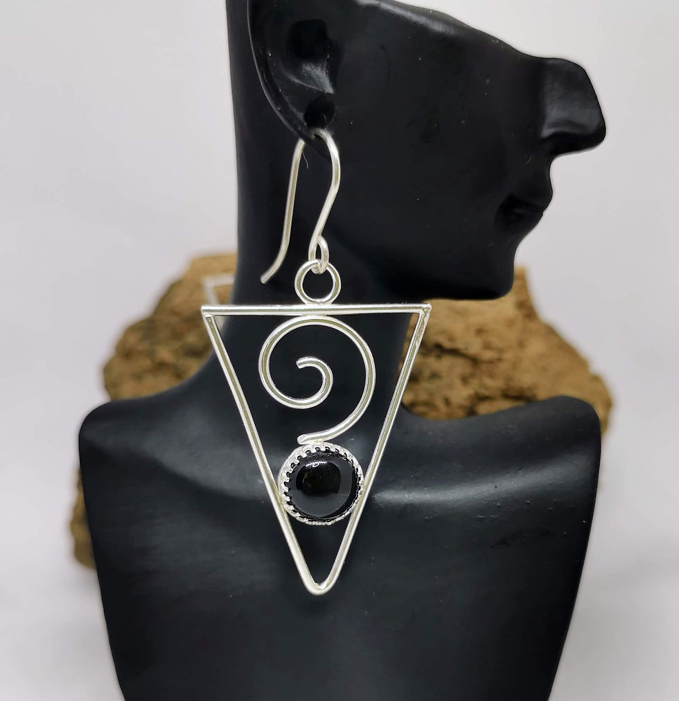 Thumbnail: Agate and sterling silver earrings.