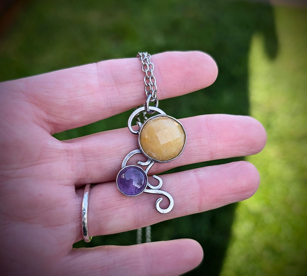 Thumbnail: Yellow top and amethyst in sterling silver