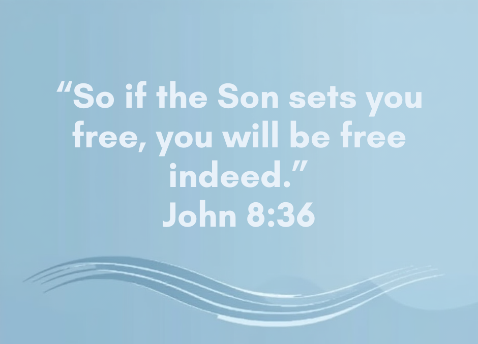Quote from the Bible on blue background