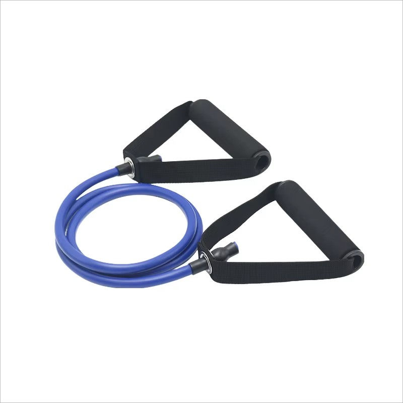 Thumbnail: Resistance band with ergonomic foam handles for full-body strength training  Portable resistance band with handles 