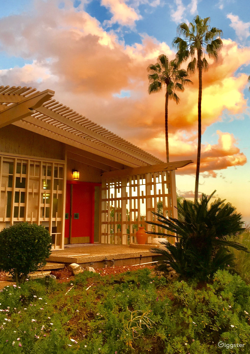 entrance at sunset