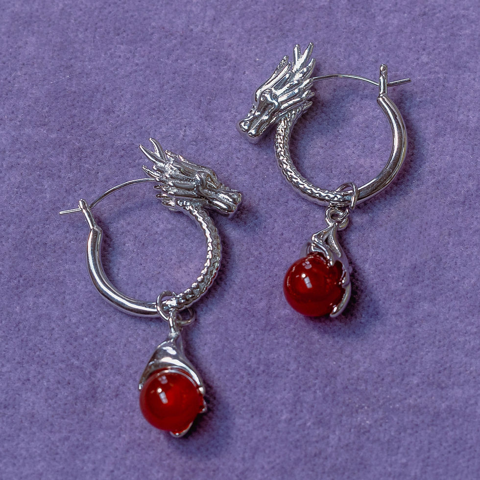 Thumbnail: Dragon Earrings | Silver