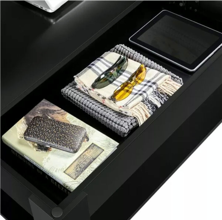 Miniature : Couchtisch Kaffeetisch höhenverstellbarer Wohnzimmertisch Sofatisch Schwarz 95€