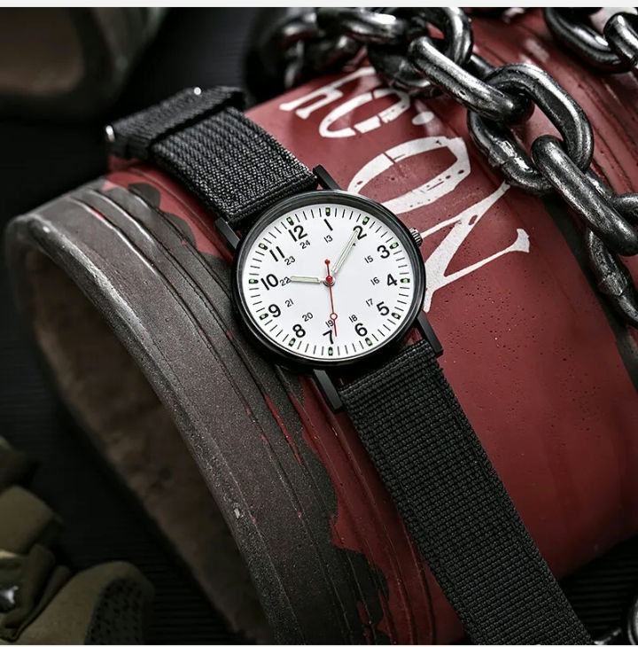 Miniatura: ASAMO Herren Armbanduhr mit Nylon Armband mit Leuchtzeiger aus Deutschland 20€