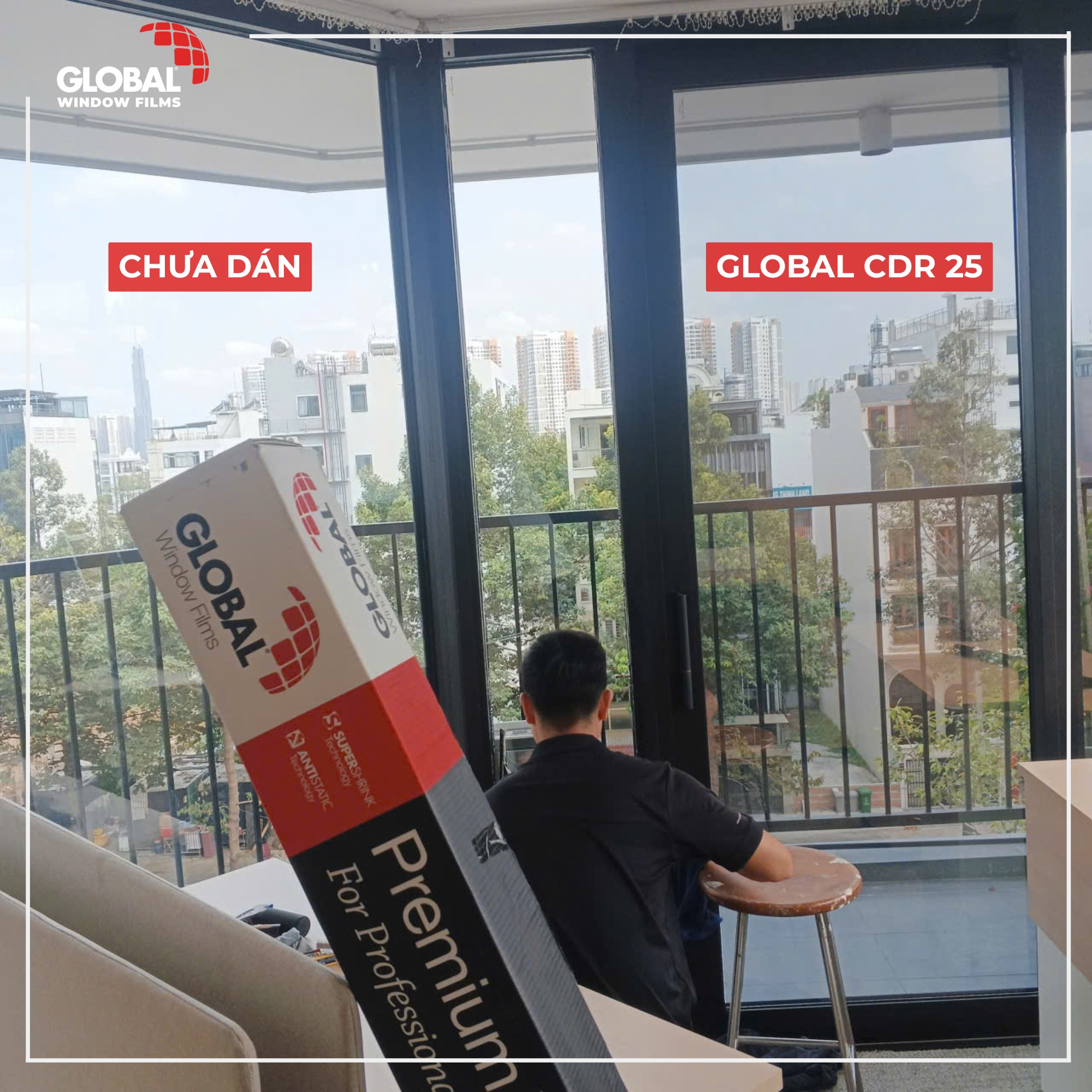 Dán kính văn phòng chống nắng nóng